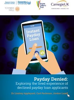 Payday Denied: Exploring the lived experience of declined payday loan applicants - Dr Lindsey Appleyard, Carl Packman, Jordon Lazell - Toynbee Hall