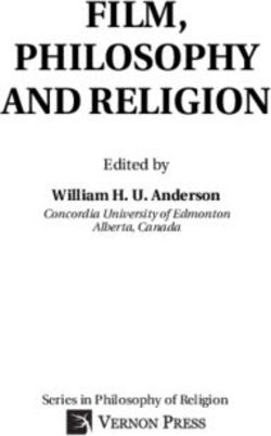 FILM, PHILOSOPHY AND RELIGION - William H. U. Anderson Concordia University of Edmonton - Vernon Press