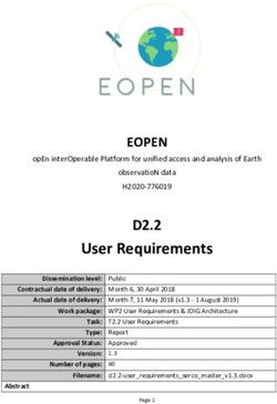 User Requirements EOPEN - EOPEN project