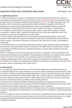 Liquid Limit, Plastic Limit, and Plasticity Index of Soils 5. Significance and Use - CCIL