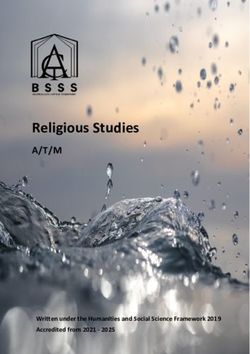 Religious Studies A/T/M - Written under the Humanities and Social Science Framework 2019 - Catholic Education