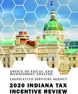 2020 INDIANA TAX INCENTIVE REVIEW - OFFICE OF FISCAL AND MANAGEMENT ANALYSIS LEGISLATIVE SERVICES AGENCY