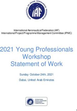 2021 Young Professionals Workshop Statement of Work - Sunday October 24th, 2021 Dubai, United Arab Emirates