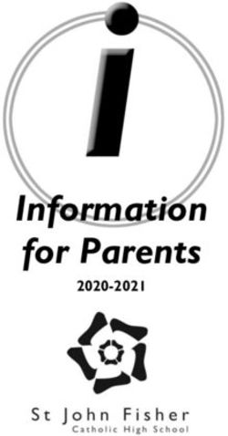 Information for Parents 2020-2021 - St John Fisher Catholic High School