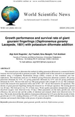 Growth performance and survival rate of giant gourami fingerlings (Osphronemus goramy Lacepede, 1801) with potassium diformate addition