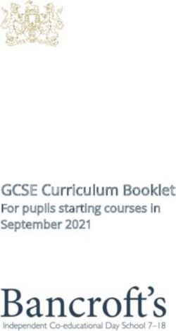 GCSE Curriculum Booklet - For pupils starting courses in September 2021 - Bancroft's School