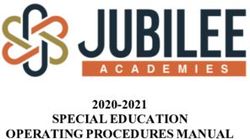 SPECIAL EDUCATION OPERATING PROCEDURES MANUAL 2020-2021