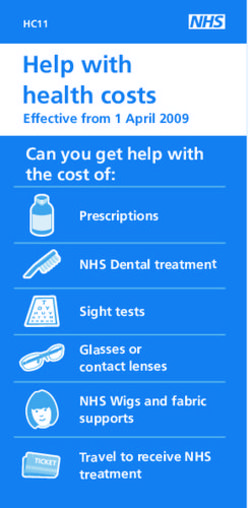Help with health costs - Effective from 1 April 2009 Can you get help with the cost of
