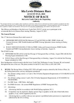 NOTICE OF RACE Ida Lewis Distance Race - AUGUST 19-21, 2021