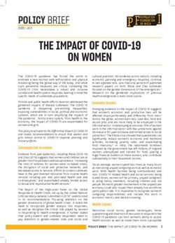 THE IMPACT OF COVID-19 ON WOMEN - Reproductive Health ...