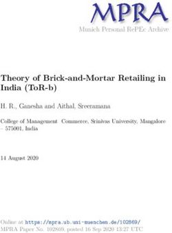 THEORY OF BRICK-AND-MORTAR RETAILING IN INDIA (TOR-B) - MUNICH PERSONAL REPEC ARCHIVE