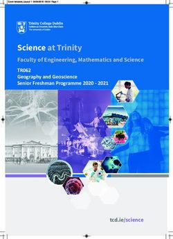 Science at Trinity Faculty of Engineering, Mathematics and Science TR062 Geography and Geoscience Senior Freshman Programme 2020 2021