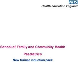 School of Family and Community Health Paediatrics New trainee induction pack