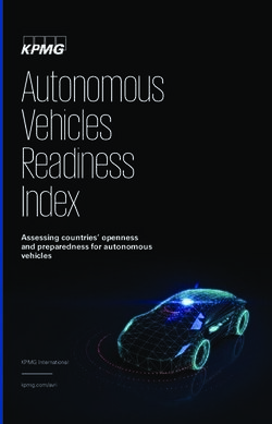 Autonomous Vehicles Readiness Index - Assessing countries' openness and preparedness for autonomous vehicles
