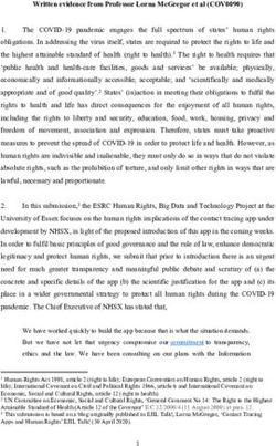 WRITTEN EVIDENCE FROM PROFESSOR LORNA MCGREGOR ET AL (COV0090)