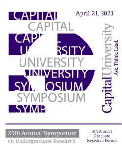25th Annual Symposium - on Undergraduate Research - April 21, 2021 - Capital University