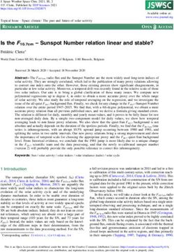 Is the F10.7cm - Sunspot Number relation linear and stable? Frédéric Clette* - Journal of Space Weather and Space Climate