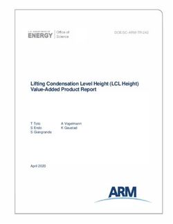 Lifting Condensation Level Height (LCL Height) Value-Added Product Report - DOE/SC-ARM-TR-242 - Atmospheric Radiation ...