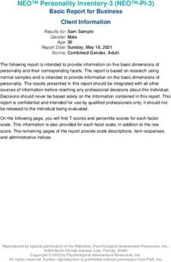 NEO Personality Inventory-3 (NEO-PI-3) Basic Report for Business Client Information - SIGMA Report