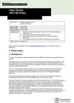 User Choice 2017-20 Policy