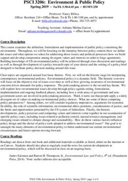 PSCI 3206: Environment & Public Policy - University of Colorado Boulder