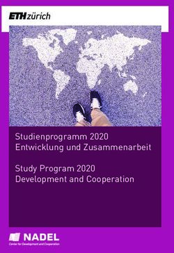Studienprogramm 2020 Entwicklung und Zusammenarbeit Study Program 2020 Development and Cooperation - ETH Zürich