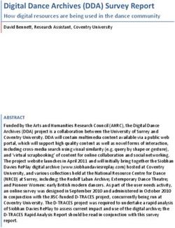 Digital Dance Archives (DDA) Survey Report