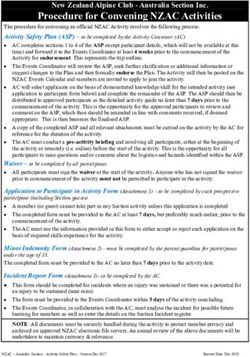 Procedure for Convening NZAC Activities - New Zealand Alpine Club - Australia Section Inc - NZ Alpine Club