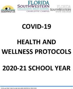 COVID-19 HEALTH AND WELLNESS PROTOCOLS 2020-21 SCHOOL YEAR