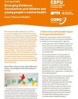 Emerging Evidence: Coronavirus and children and young people's mental health