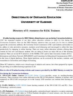 Directorate of Distance Education University of Kashmir