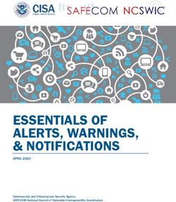ESSENTIALS OF ALERTS, WARNINGS, & NOTIFICATIONS - APRIL 2020 Cybersecurity and Infrastructure Security Agency SAFECOM/National Council of ...