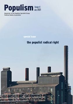 Populism Issue 4 - The Populist Radical Right - July 2021 - The ...