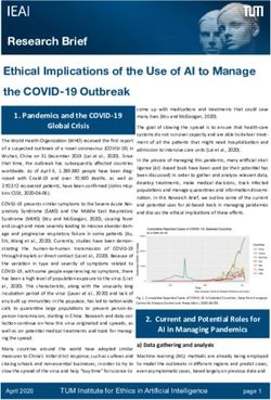 Research Brief Ethical Implications of the Use of AI to Manage the COVID-19 Outbreak - Institute for Ethics in Artificial ...