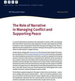 The Role of Narrative in Managing Conflict and Supporting Peace