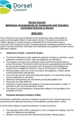 Dorset Council Admission Arrangements for Community and Voluntary Controlled Schools in Dorset 2020-2021 - admissions policy 2020 to 2021