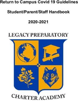 Return to Campus Covid 19 Guidelines Student/Parent/Staff Handbook 2020-2021