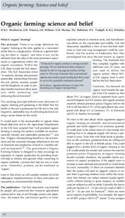 Organic farming: science and belief - Organic farming: Science and belief