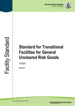 Standard for Transitional Facilities for General Uncleared Risk Goods - TFGEN - MPI