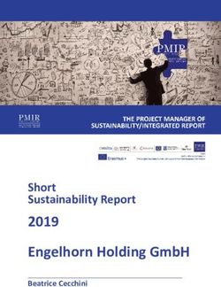 2019 Engelhorn Holding GmbH - Short Sustainability Report - Beatrice Cecchini - Project Manager Integrated ...