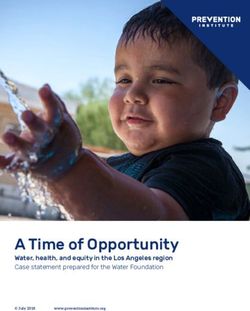 A Time of Opportunity - Water, health, and equity in the Los Angeles region Case statement prepared for the Water Foundation - Prevention Institute
