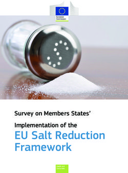 EU Salt Reduction Framework - Implementation of the Survey on Members States'