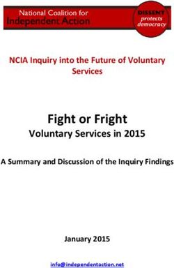 Fight or Fright Voluntary Services in 2015 - NCIA Inquiry into the Future of Voluntary