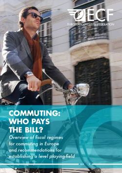 COMMUTING: WHO PAYS THE BILL? - Overview of fiscal regimes for commuting in Europe and recommendations for establishing a level playing-field ...