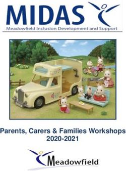 Parents, Carers & Families Workshops 2020-2021