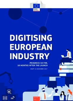 DIGITISING EUROPEAN INDUSTRY - PROGRESS SO FAR, 18 MONTHS AFTER THE LAUNCH DRAFT 21 NOVEMBER 2017