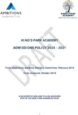 KING'S PARK ACADEMY ADMISSIONS POLICY 2020 2021 - To be adopted by Academy Advisory Committee: February 2019 To be reviewed: October 2019