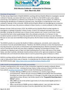2019 Measles Outbreak-Information for Clinicians Date: March 20, 2019 - NJ.gov