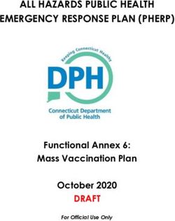 ALL HAZARDS PUBLIC HEALTH EMERGENCY RESPONSE PLAN (PHERP) - DRAFT Functional Annex 6: Mass Vaccination Plan October 2020 - CT.gov
