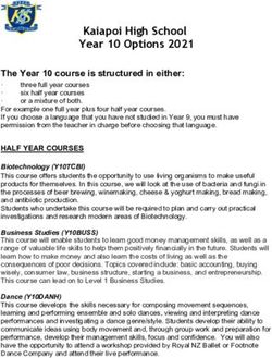Kaiapoi High School Year 10 Options 2021